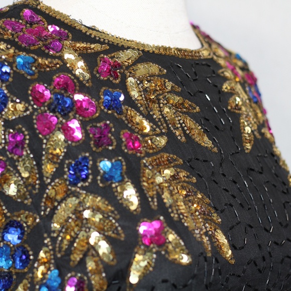 Multi Colored Sequin Beaded Dress - Picture 7 of 15